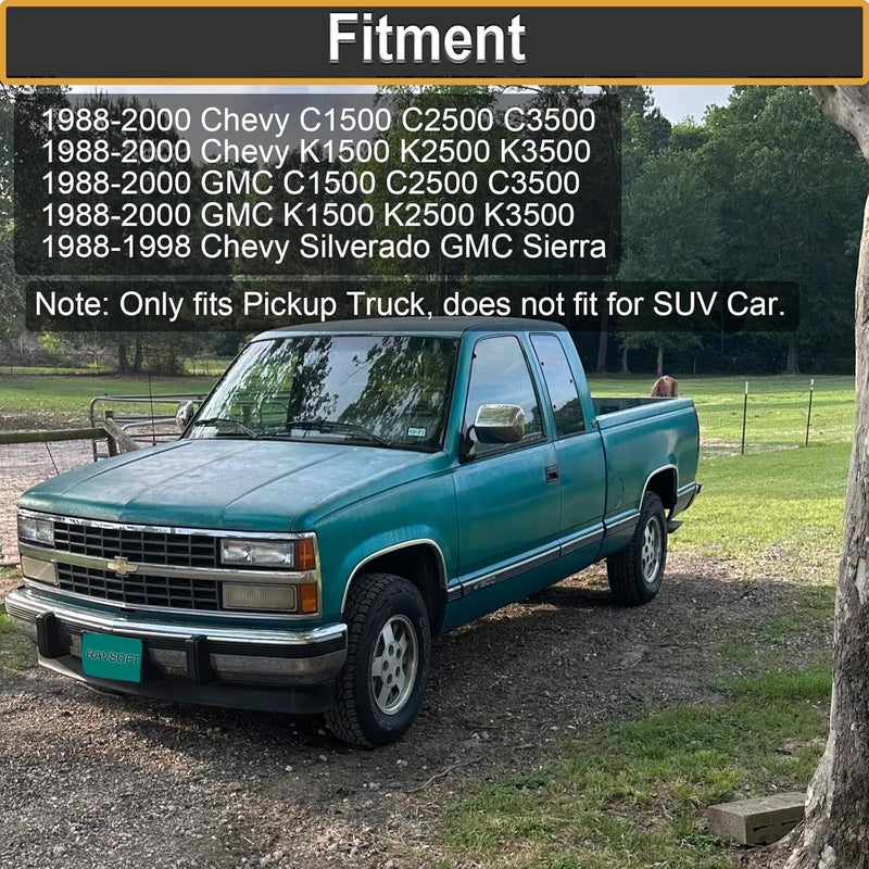 RAVSOFT interior roof Map Dome Light Covers Clear Lens replacement Compatible with K1500 K2500 C1500 C2500 1988-2000, Chevy Silverado GMC Sierra 1988-1998 Pickup, 2 Map + 1 Dome light cover - Image 3
